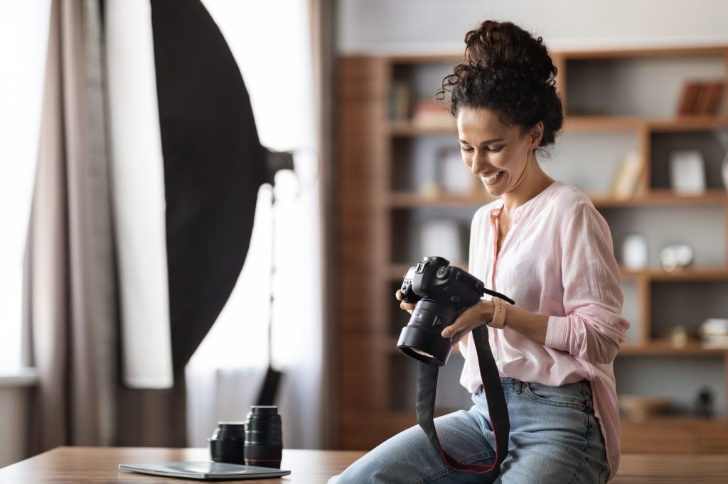 woman looking at camera