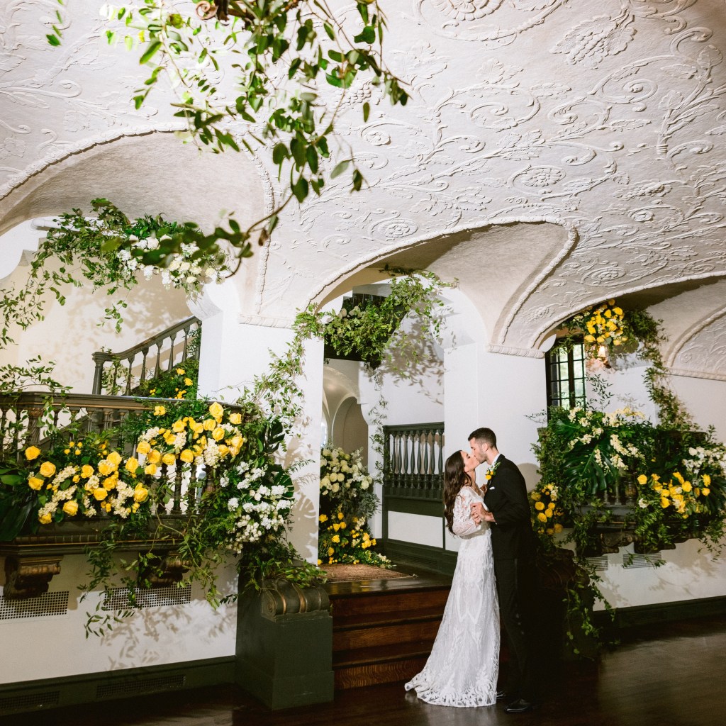 2025 wedding trends ceiling florals statement floral design