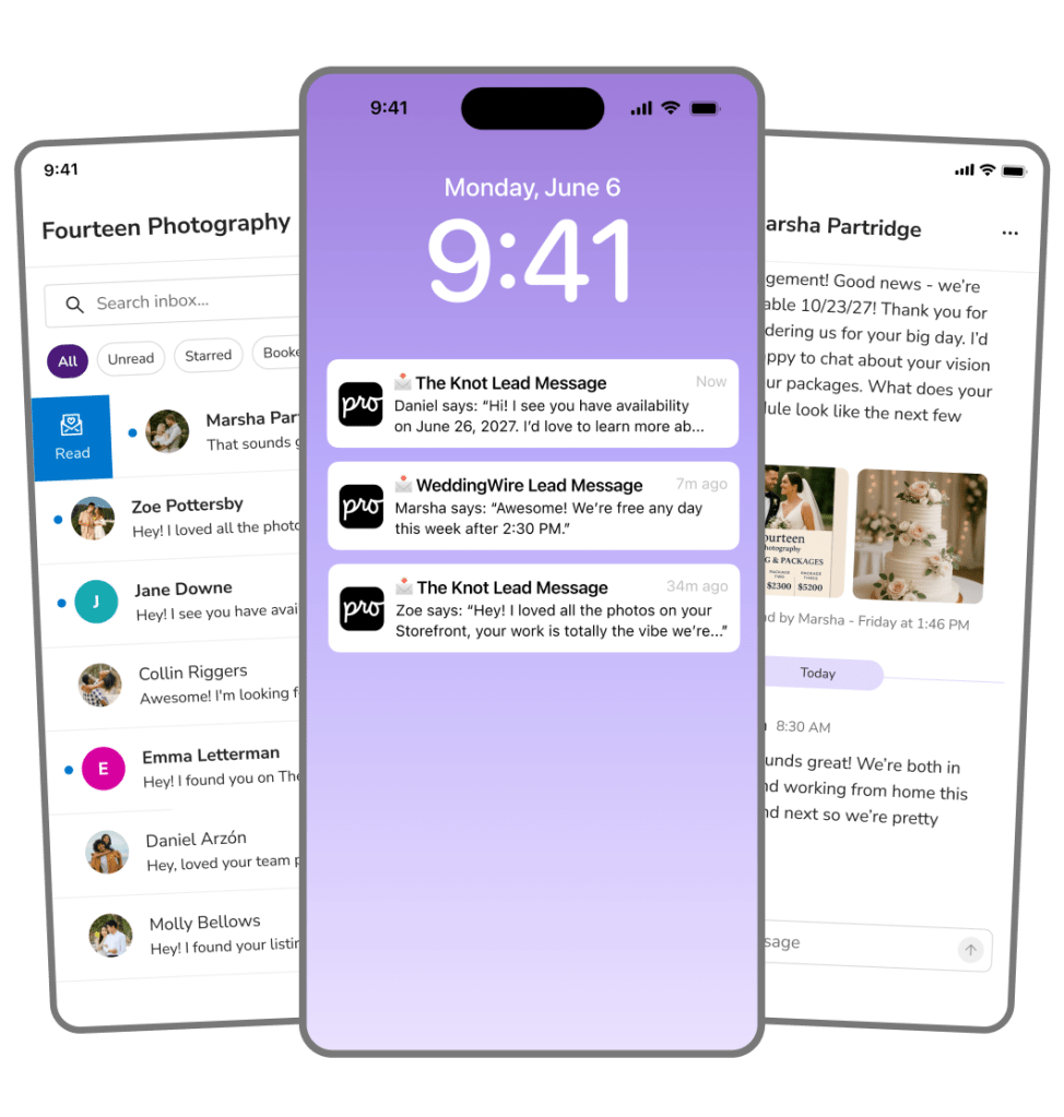 Get the WeddingPro app to access your inbox on the go