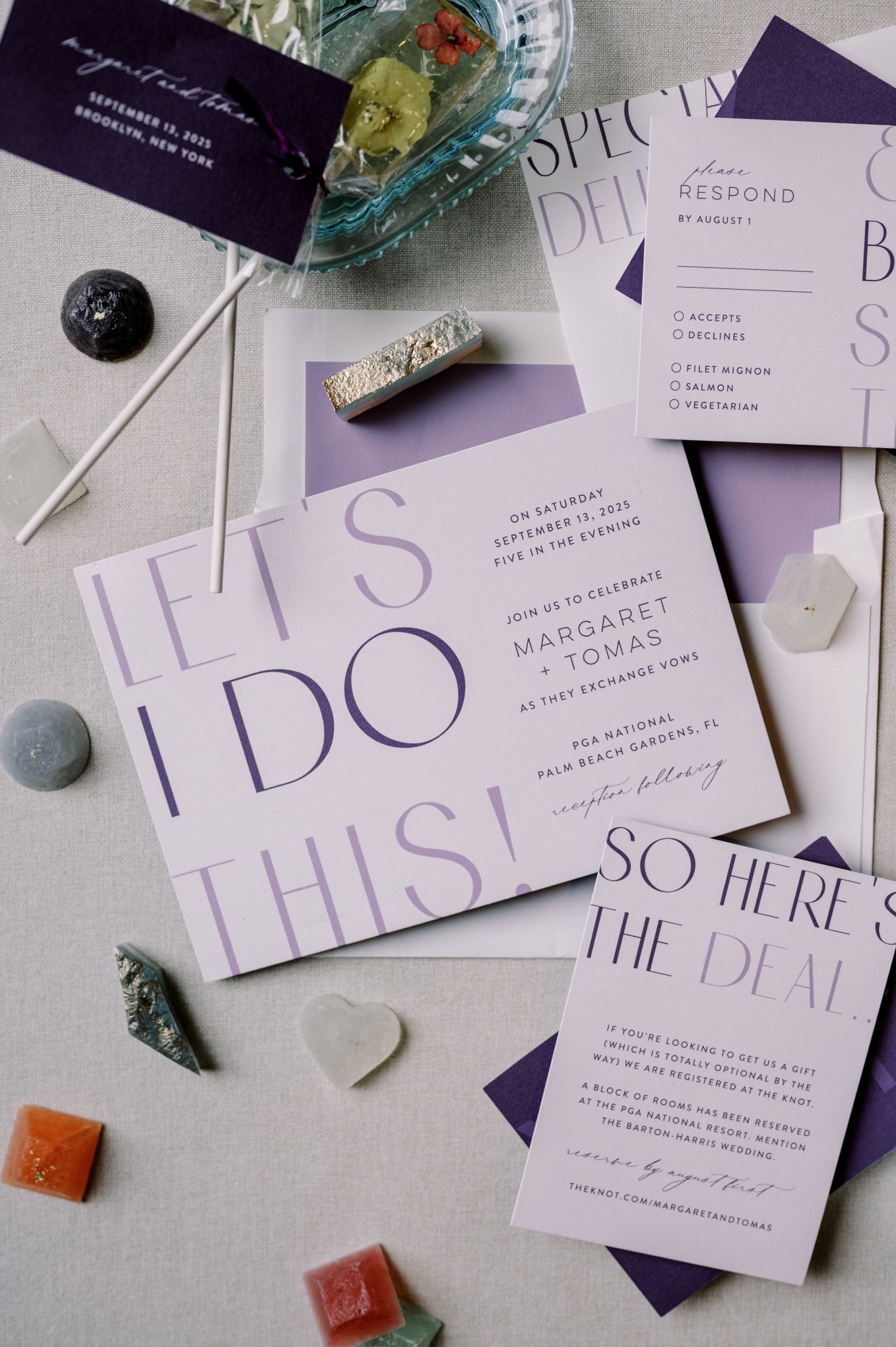 Paper invite that says Let's I Do This